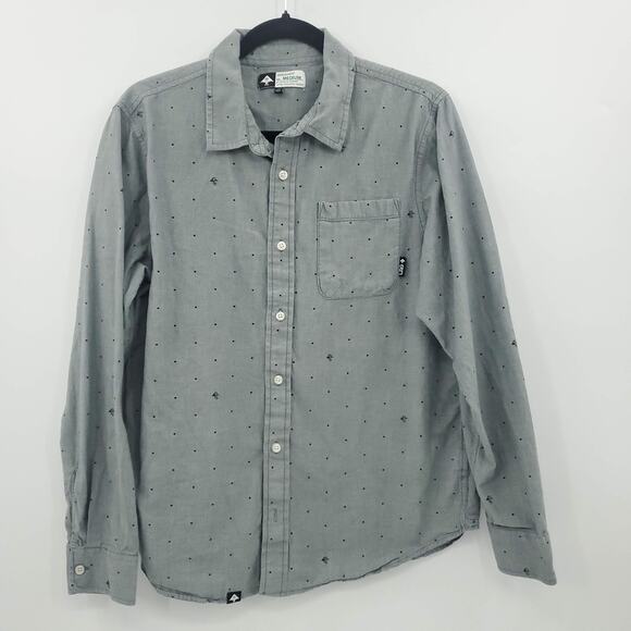 LRG Men's Gray Chambray Button Up Shirt Medium - Picture 1 of 11